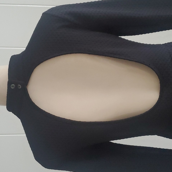 Free People Key Hole Sexy Back Dress Black Longsleeve Xsmall - Picture 7 of 10